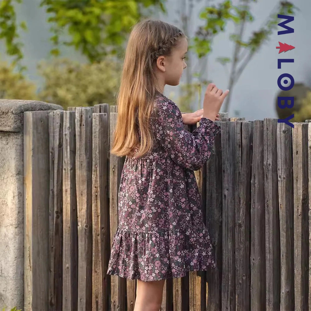 Ensemble 2 pièces robe + cardigan enfant fille - floral -robes et ensembles pour filles, bébés et garcons - MALOBY
