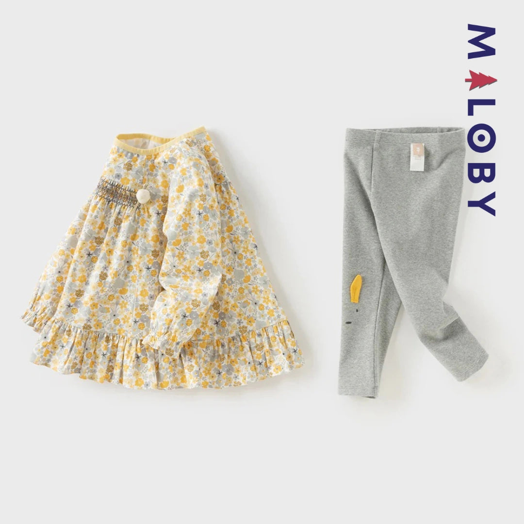 Ensemble 2 pièces Tunique & legging enfant fille- floral -robes et ensembles pour filles, bébés et garcons - MALOBY