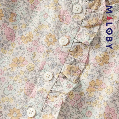 Robe fleurie manches longues enfant fille -Floral