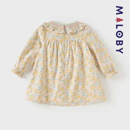 Robe fleurie manches longues enfant fille- Floral