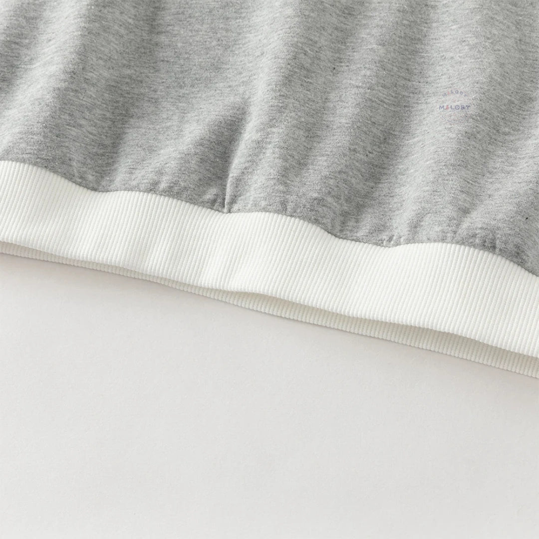 Ensemble sweat col chemise et pantalon cargo enfant garçon gris et bleu marine - MALOBY
