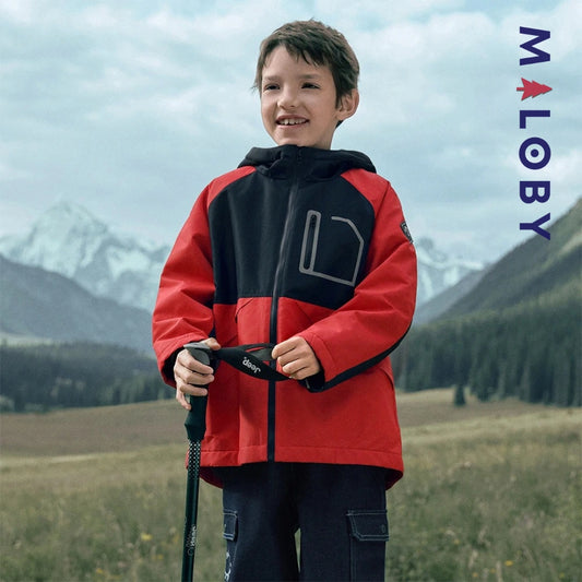 Parka imperméable doublée polaire enfant garçon- rouge