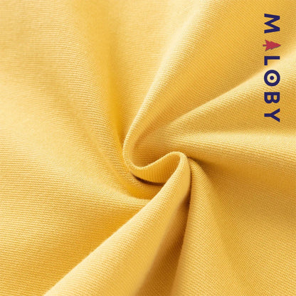 Robe bi-matière effet 2 en 1 enfant fille- Jaune -robes et ensembles pour filles, bébés et garcons - MALOBY
