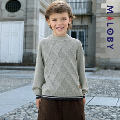 Pull en maille enfant garçon- Bleu/gris