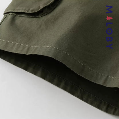 Ensemble Chaussettes +Salopette Short Cargo Enfant fille -Kaki
