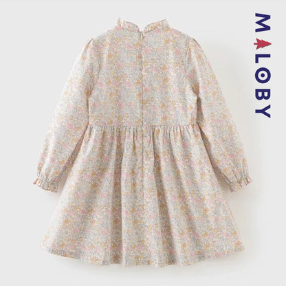 Robe fleurie manches longues enfant fille -Floral