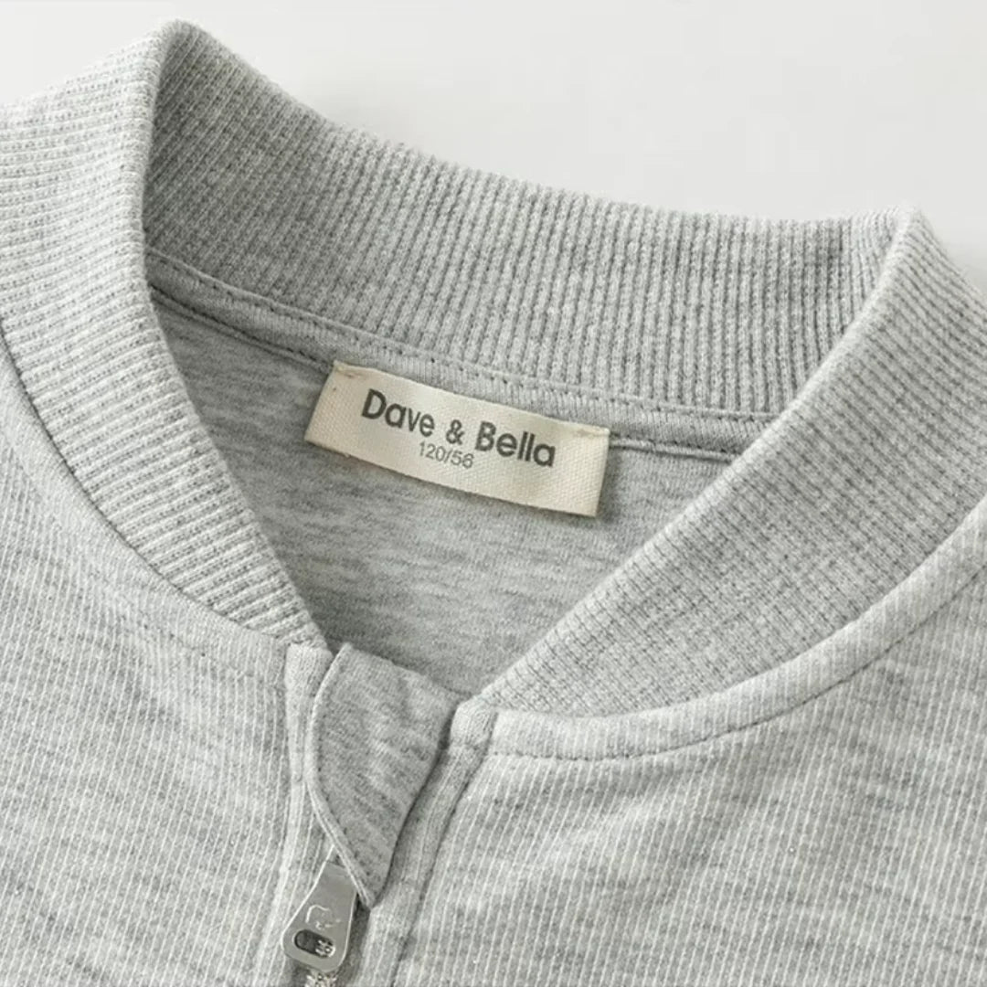 Ensemble sport veste zippée et pantalon évasé enfant fille- Gris chiné