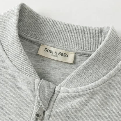 Ensemble sport veste zippée et pantalon évasé enfant fille- Gris chiné