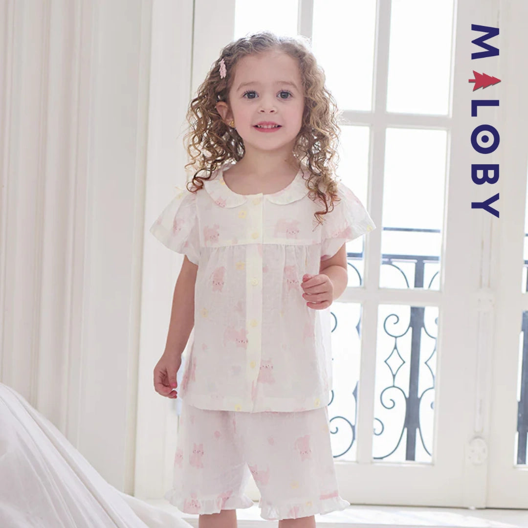 Ensemble Pyjama 2 pièces pour été enfant fille -Rose