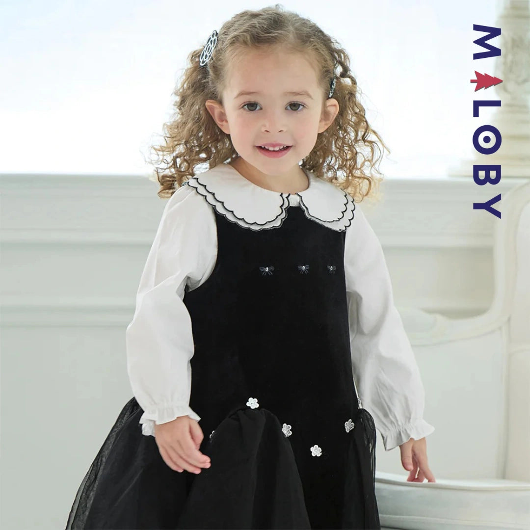 Ensemble cérémonie Robe +chemise enfant fille -Noir -robes et ensembles pour filles, bébés et garcons - MALOBY