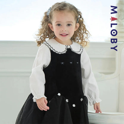 Ensemble cérémonie Robe +chemise enfant fille -Noir -robes et ensembles pour filles, bébés et garcons - MALOBY