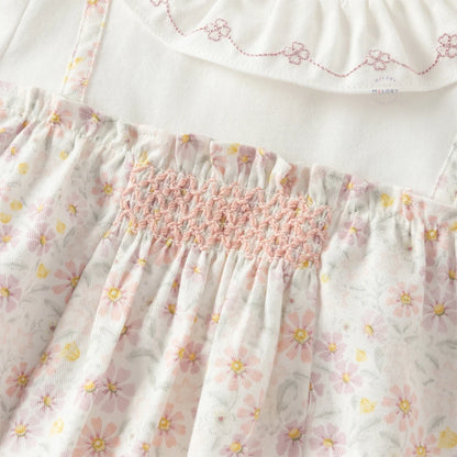 Ensemble fleuri blouse et legging effet 2 en 1 enfant fille rose - MALOBY