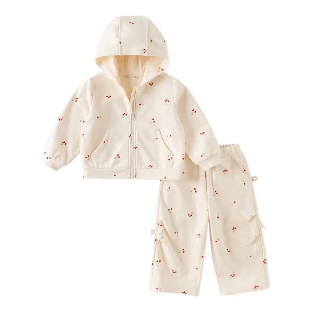 Ensemble 2 pièces Sweat + pantalon large enfant fille –imprimé cerises