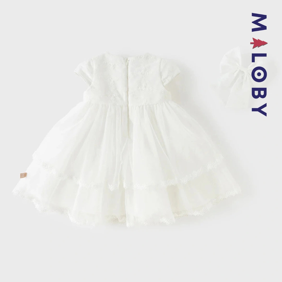 Robe haute couture de cérémonie enfant fille -Blanc