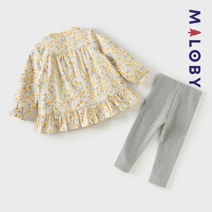 Ensemble 2 pièces Tunique & legging enfant fille- floral -robes et ensembles pour filles, bébés et garcons - MALOBY