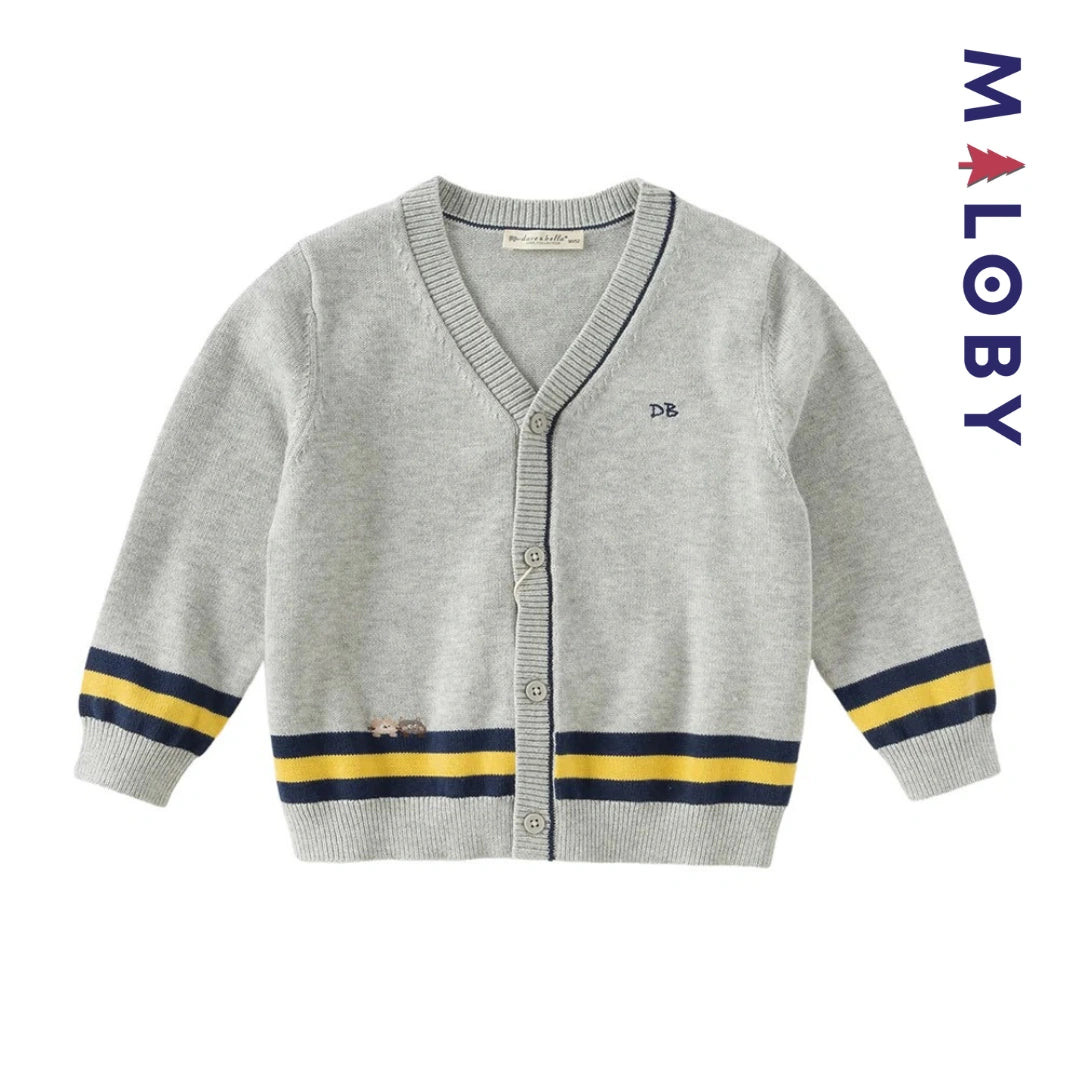 Duo chemise+cardigan enfant garçon -Gris/Blanc -robes et ensembles pour filles, bébés et garcons - MALOBY