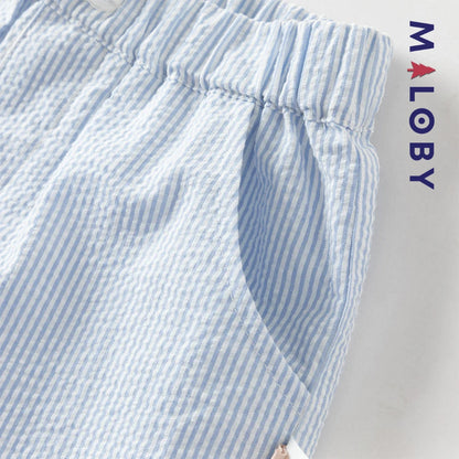 Ensemble habillé 2 pièces en pur coton enfant garçon -Blanc
