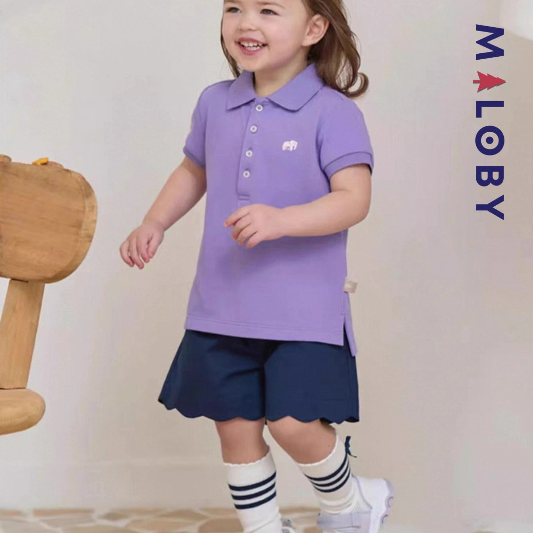 T-shirt polo d'Eté manches courtes enfant fille -Rose/Violet