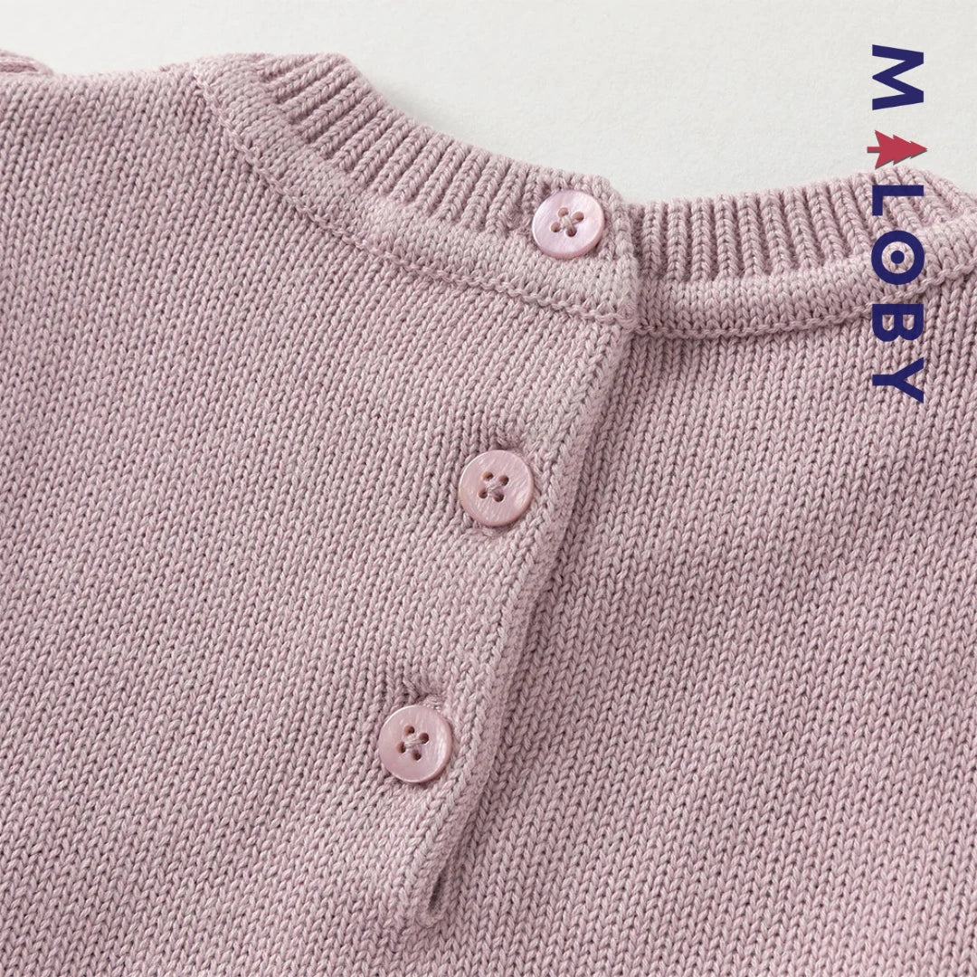 Robe bi-matière motifs brodés enfant fille- violet