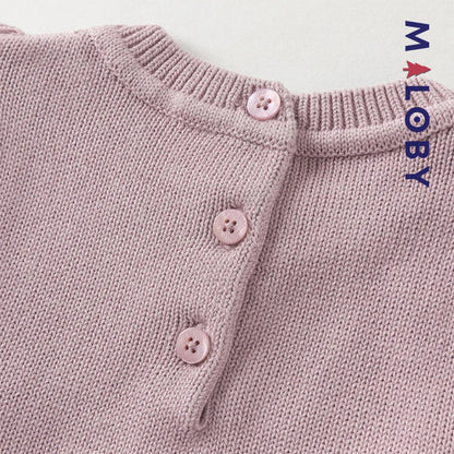 Robe bi-matière motifs brodés enfant fille- violet