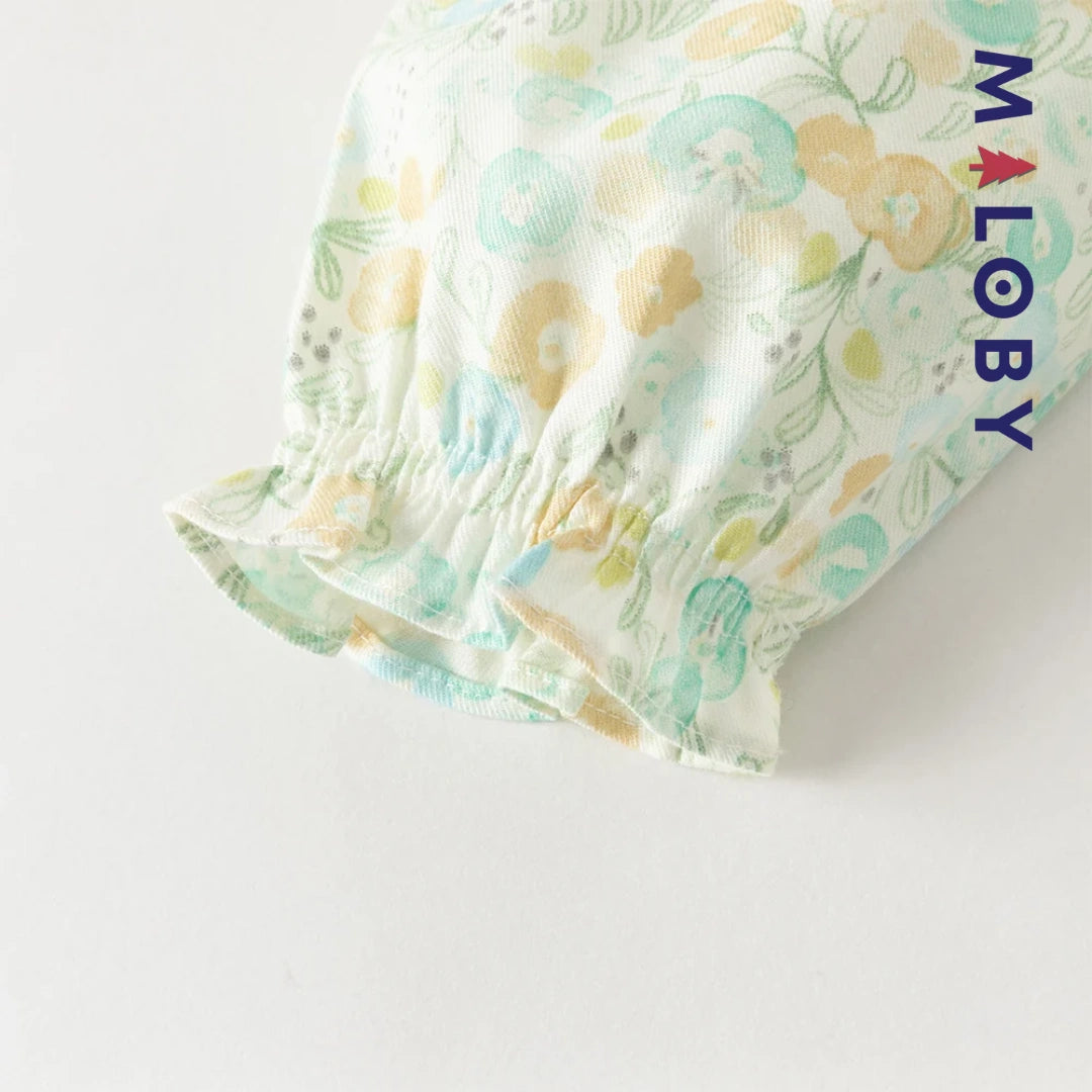 Robe Fleurie à col brodé avec mini sac chat enfant fille -Floral