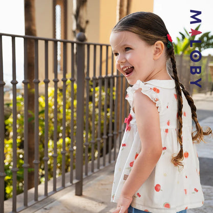 Ensemble été 2 pièces Tunique+Short en pur coton enfant fille- Imprimé