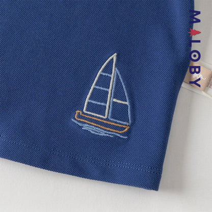 Ensemble 2 Pièces polo+ short motif marin enfant garçon- Bleu