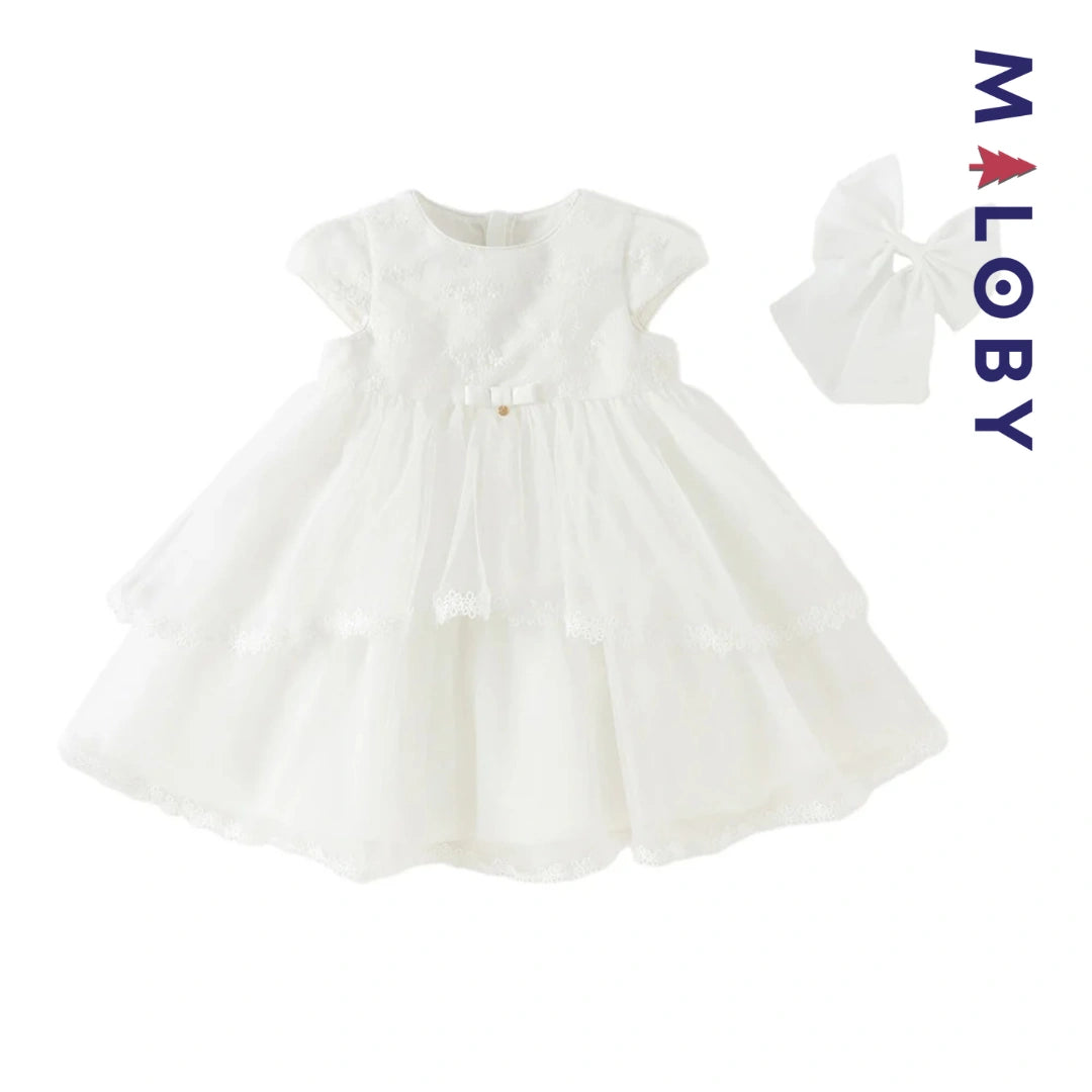 Robe haute couture de cérémonie enfant fille -Blanc