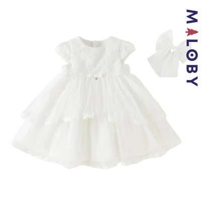 Robe haute couture de cérémonie enfant fille -Blanc