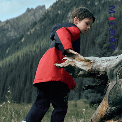 Parka imperméable doublée polaire enfant garçon- rouge