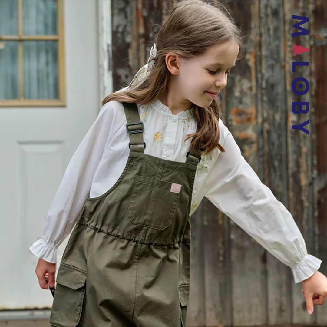 Ensemble Chaussettes +Salopette Short Cargo Enfant fille -Kaki