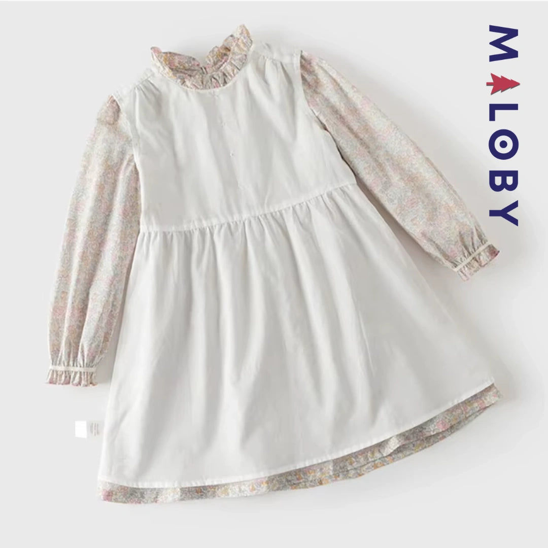 Robe fleurie manches longues enfant fille -Floral