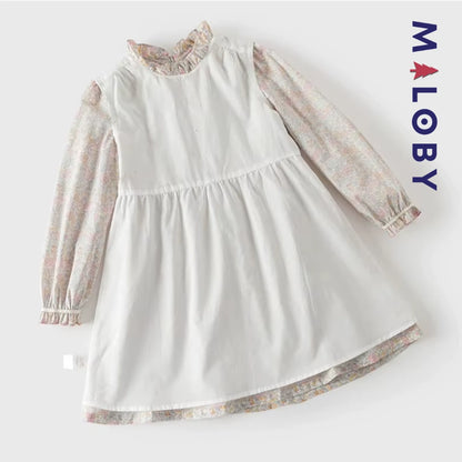 Robe fleurie manches longues enfant fille -Floral