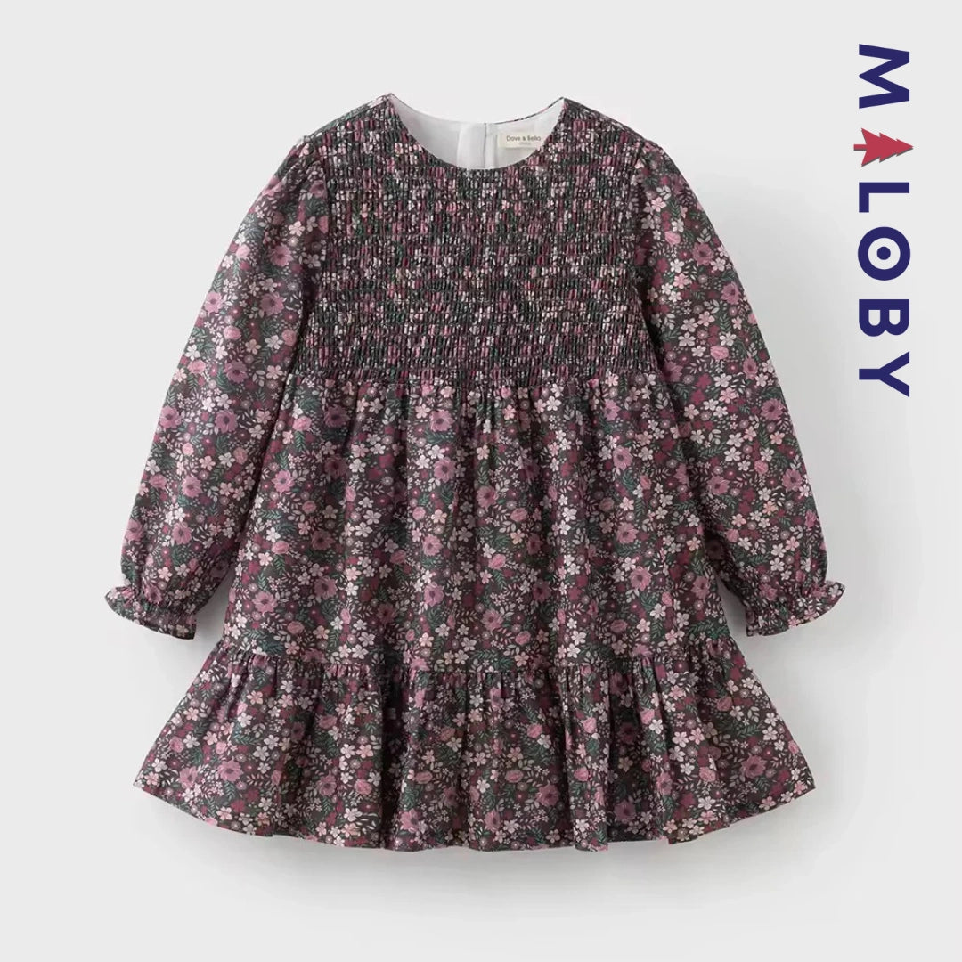 Ensemble 2 pièces robe + cardigan enfant fille - floral -robes et ensembles pour filles, bébés et garcons - MALOBY
