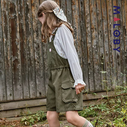 Ensemble Chaussettes +Salopette Short Cargo Enfant fille -Kaki