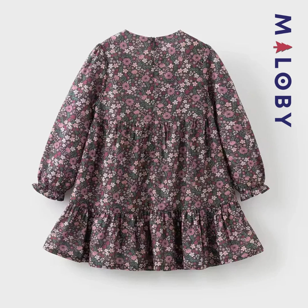 Ensemble 2 pièces robe + cardigan enfant fille - floral -robes et ensembles pour filles, bébés et garcons - MALOBY