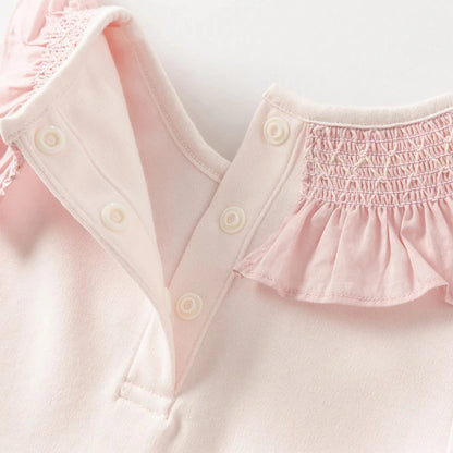Ensemble 2 pièces combinaison+bonnet bébé fille-Rose