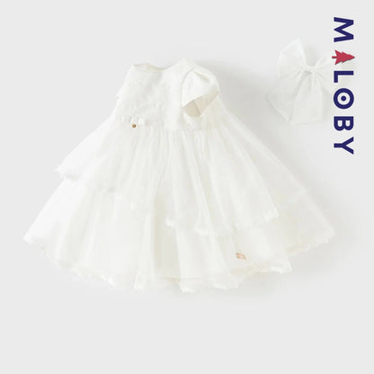 Robe haute couture de cérémonie enfant fille -Blanc
