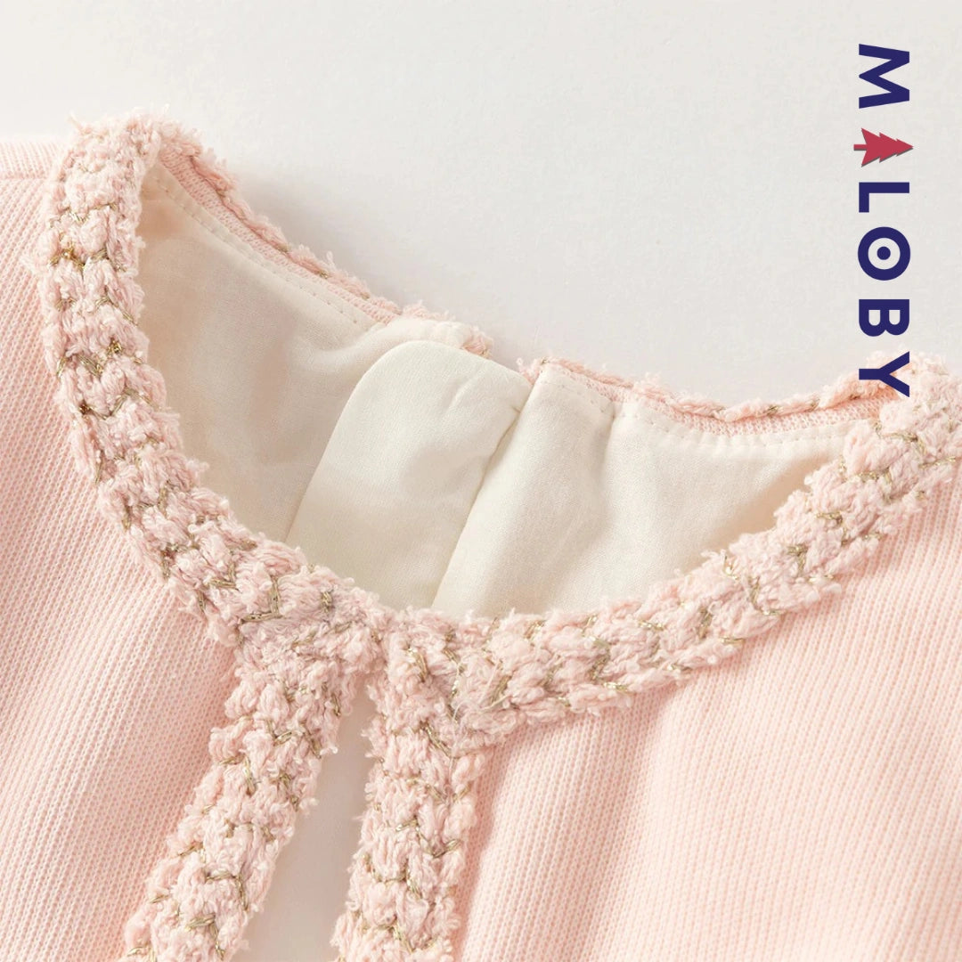 Robe cérémonie avec Boléro intégré -Rose -robes et ensembles pour filles, bébés et garcons - MALOBY