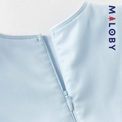 Robe princesse bleue sans manches en tulle respirante pour petites filles
