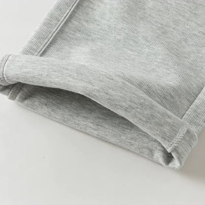 Ensemble sport veste zippée et pantalon évasé enfant fille- Gris chiné