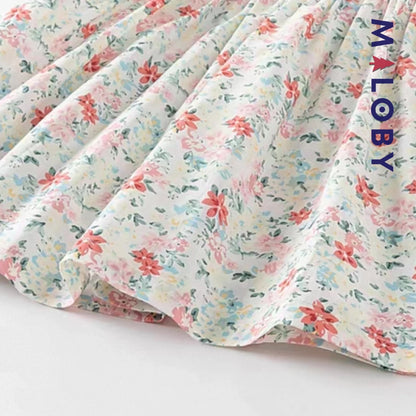 Robe fleurie manches courtes enfant fille- Floral