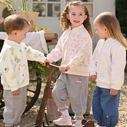Sweat Polaire à Fermeture Éclair enfant fille -3 Motifs