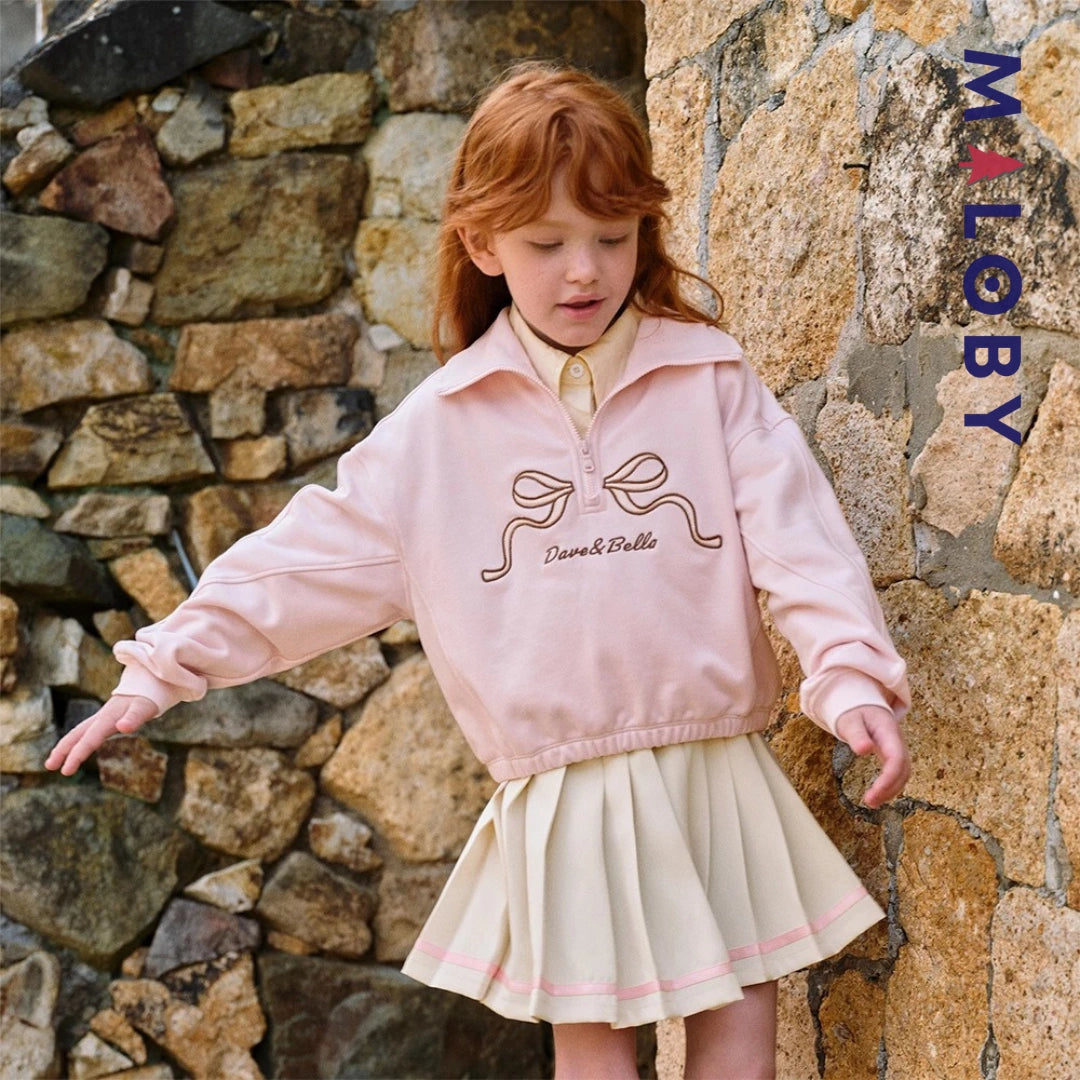 Ensemble Sweat +jupe plissée en molleton enfant fille- rose