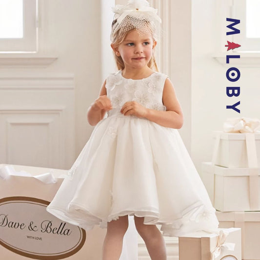 Robe cérémonie fleurettes -Blanc -robes et ensembles pour filles, bébés et garcons - MALOBY