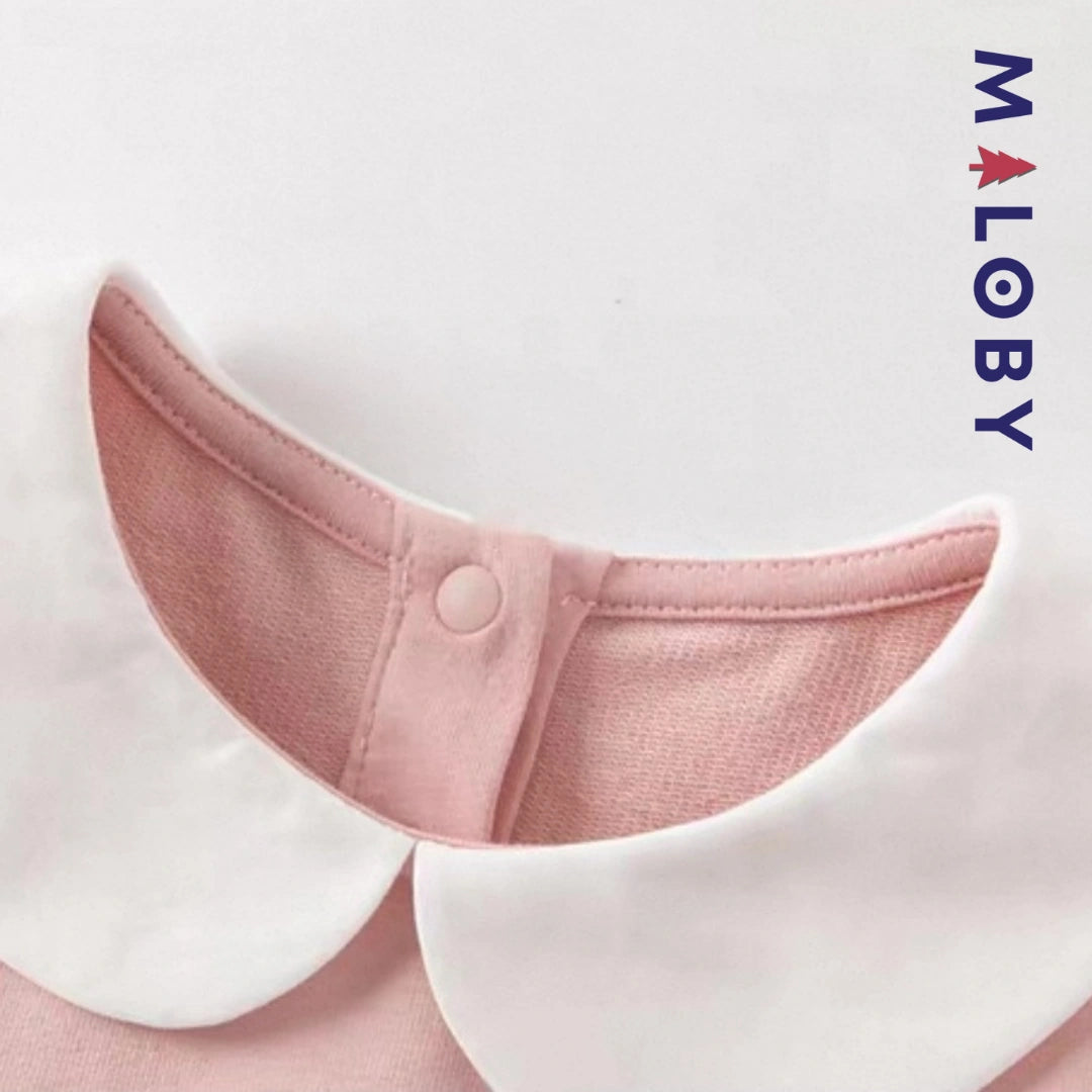 Robe courte bi-matière effet 2 en 1 enfant fille -Rose -robes et ensembles pour filles, bébés et garcons - MALOBY
