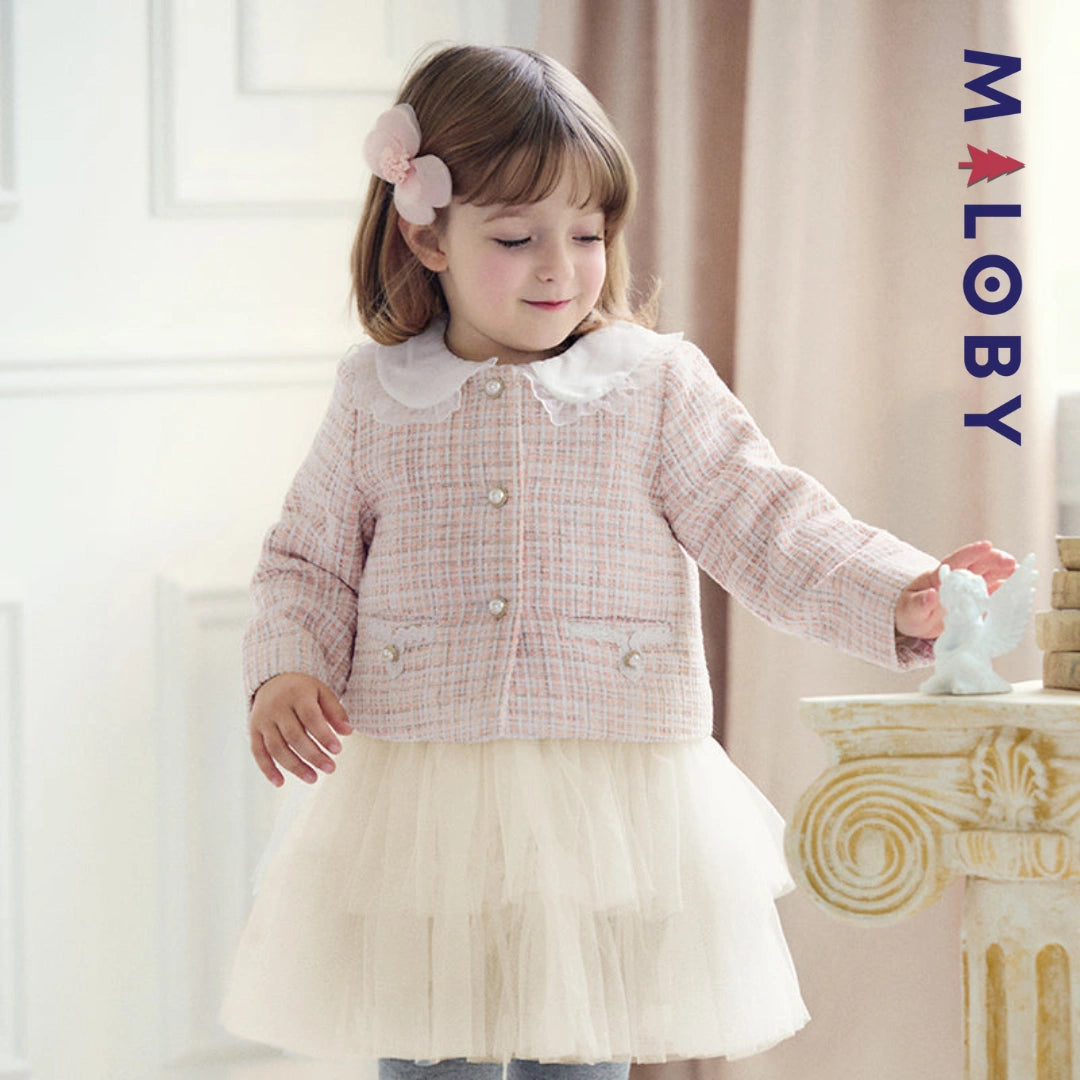 Ensemble cérémonie Robe + veste enfant fille-Rose -robes et ensembles pour filles, bébés et garcons - MALOBY