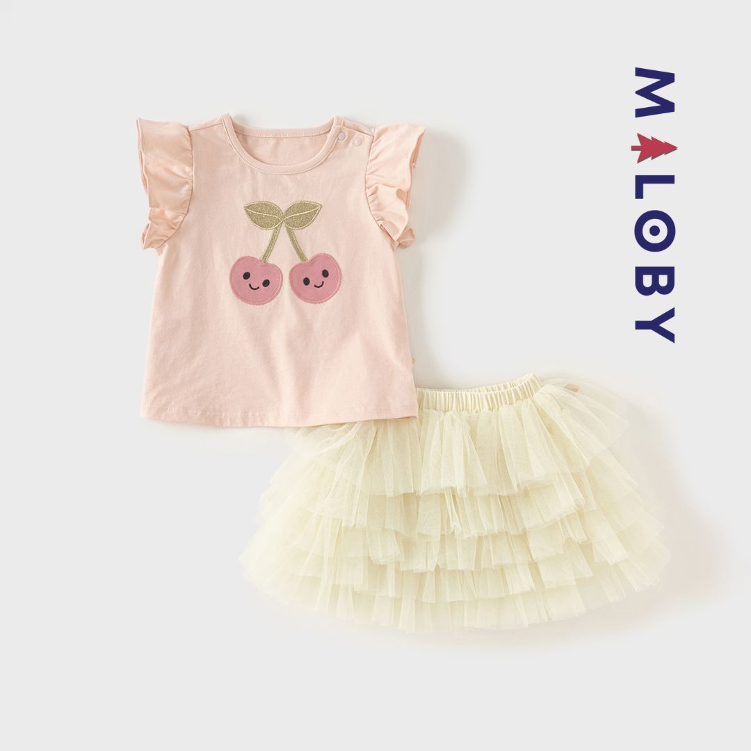 Ensemble 2 pièces jupon + tee-shirt -robes et ensembles pour filles, bébés et garcons - MALOBY