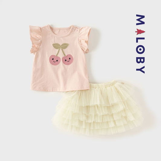 Ensemble 2 pièces jupon + tee-shirt -robes et ensembles pour filles, bébés et garcons - MALOBY