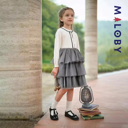 Robe de cérémonie à volants enfant fille - blanc